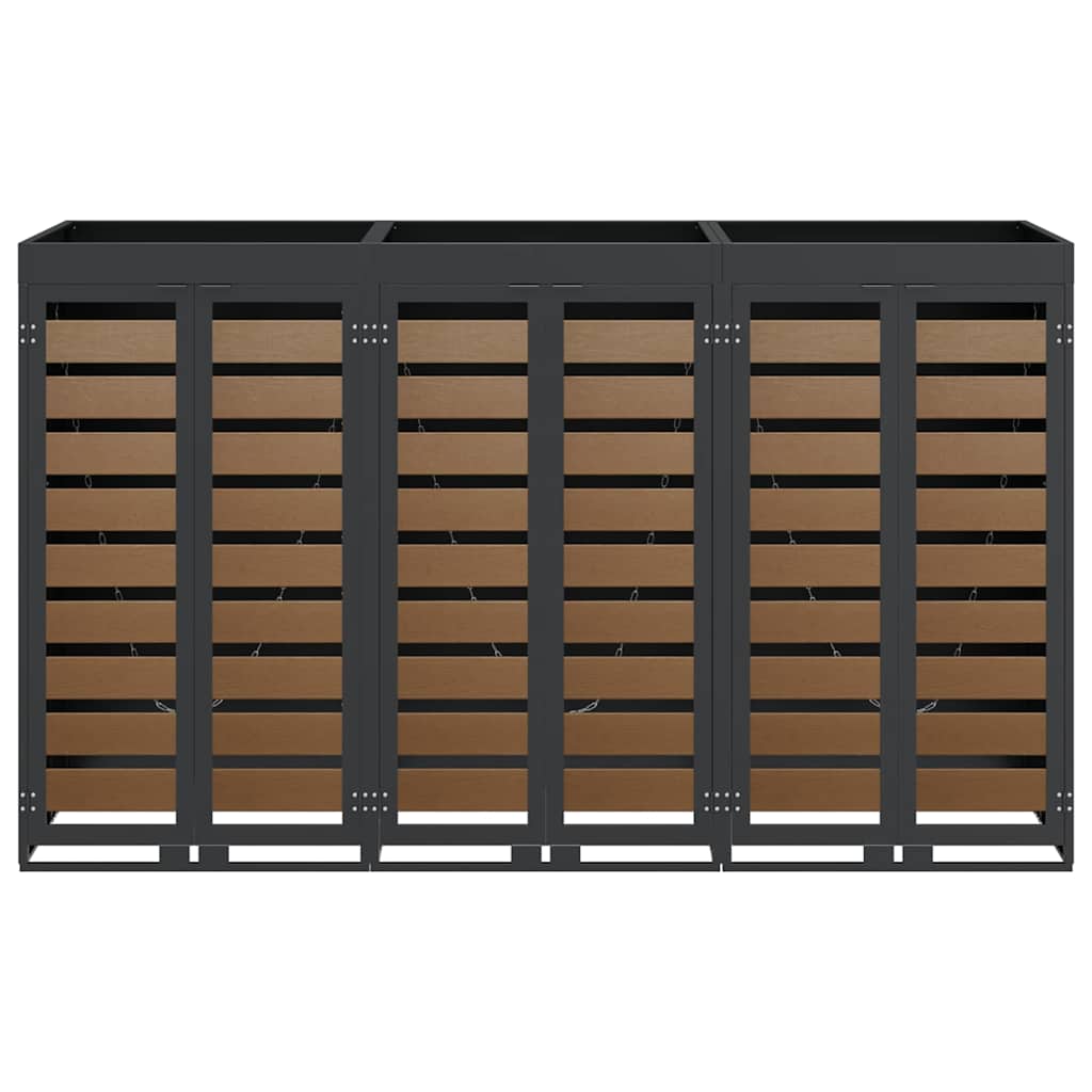 Contenitore per Rifiuti per 3 Bidoni Antracite