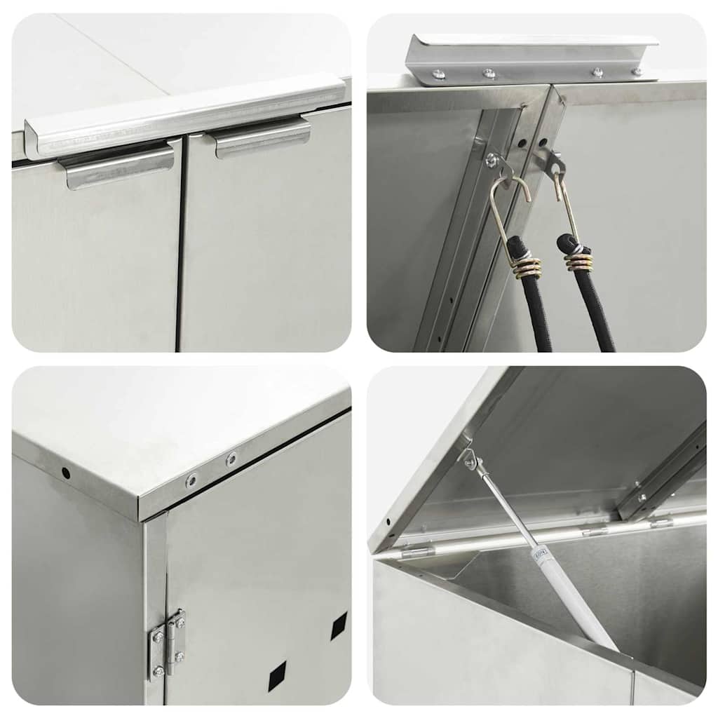 Contenitore per Rifiuti per 3 Bidoni Argento