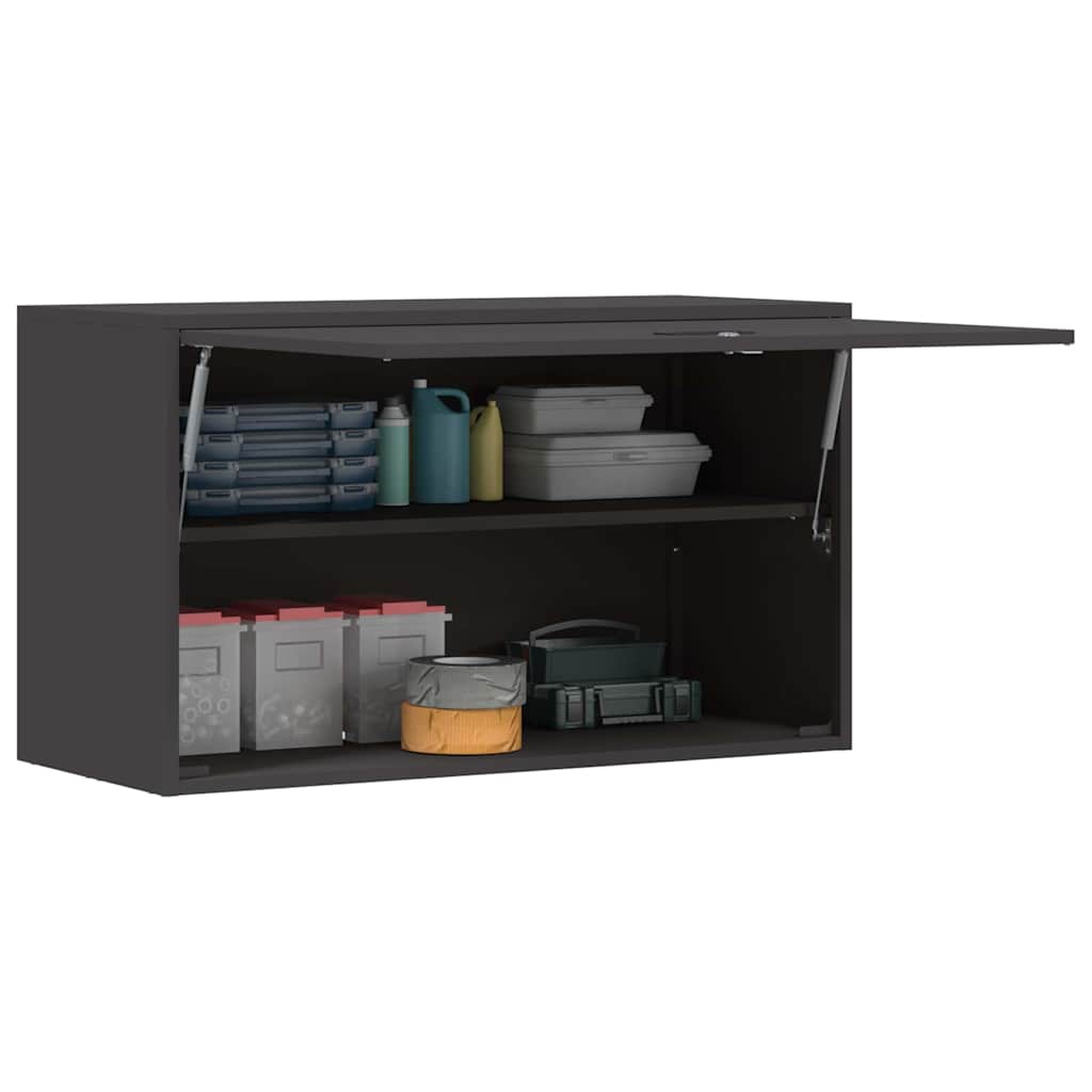 Armadio a muro per garage Nero 90 x 40 x 53 cm | homemem39