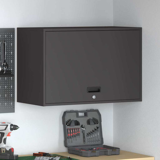 Armadio a muro per garage Nero 80 x 40 x 53 cm