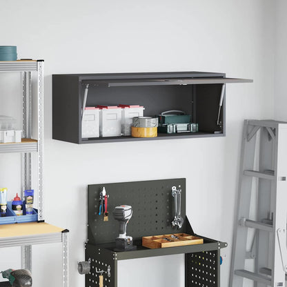 Armadio a muro per garage Nero 90 x 33 x 35 cm | homemem39