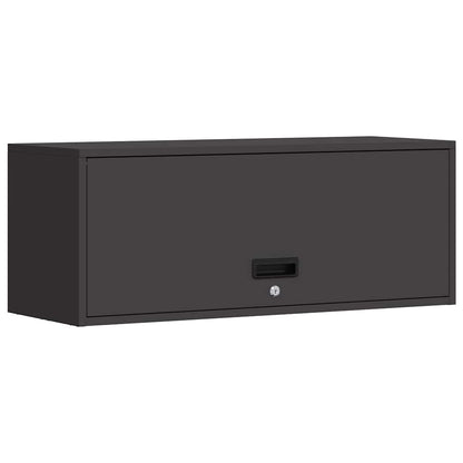 Armadio a muro per garage Nero 90 x 33 x 35 cm | homemem39