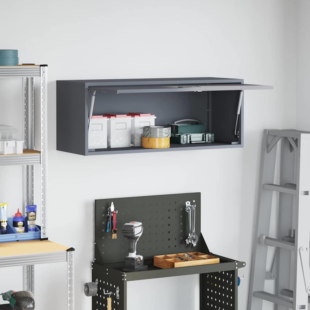 Armadio a muro per garage Antracite 90 x 33 x 35 cm | homemem39