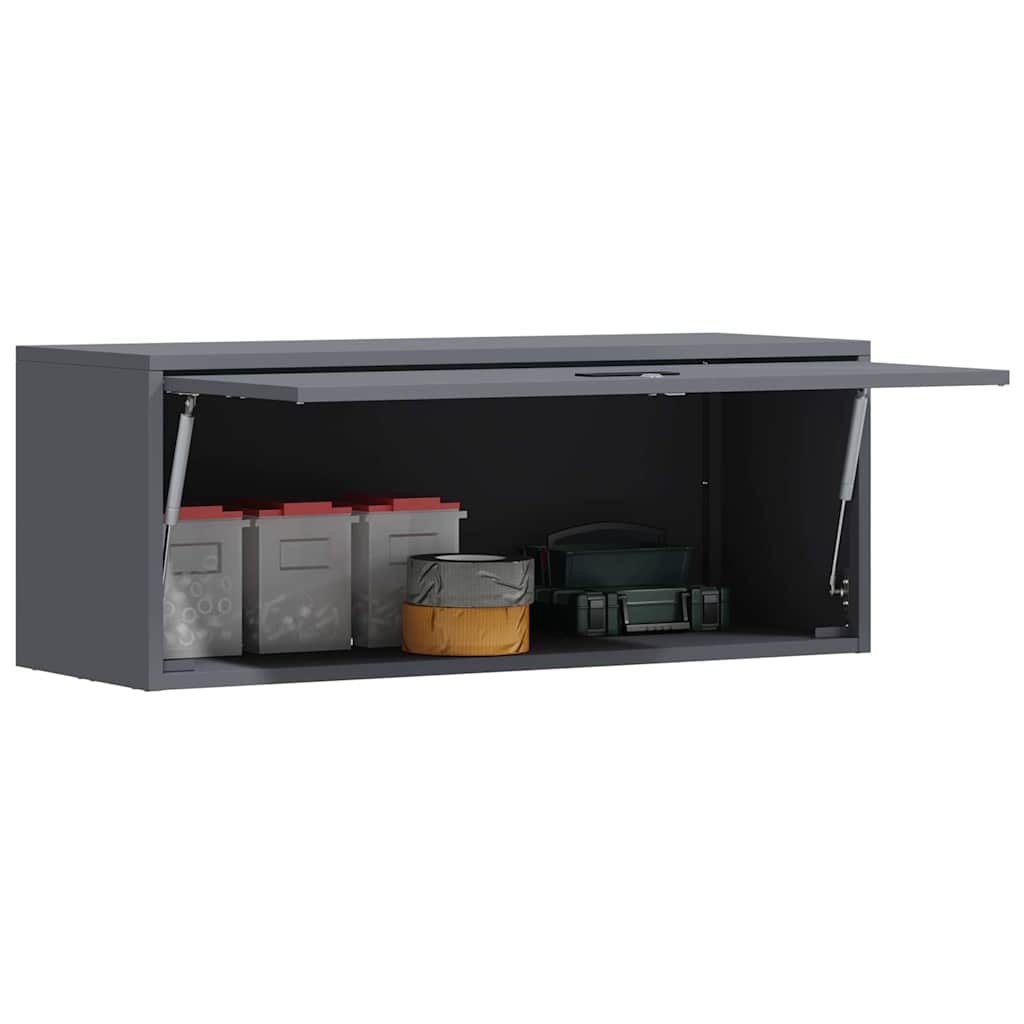 Armadio a muro per garage Antracite 90 x 33 x 35 cm | homemem39