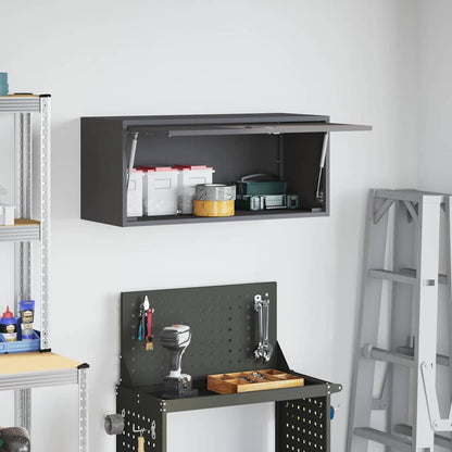 Armadio a muro per garage Nero 80 x 33 x 35 cm | homemem39