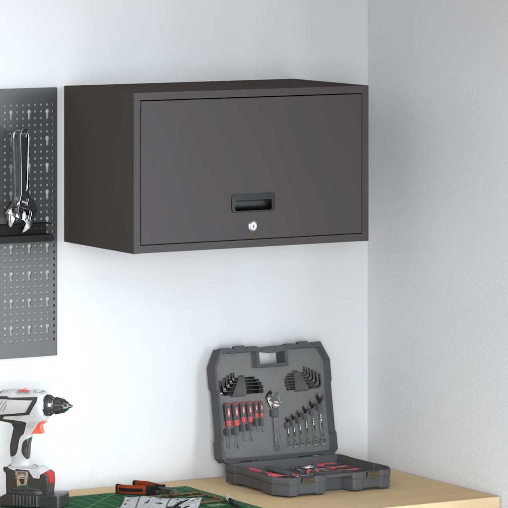 Armadio a muro per garage Nero 60 x 33 x 35 cm