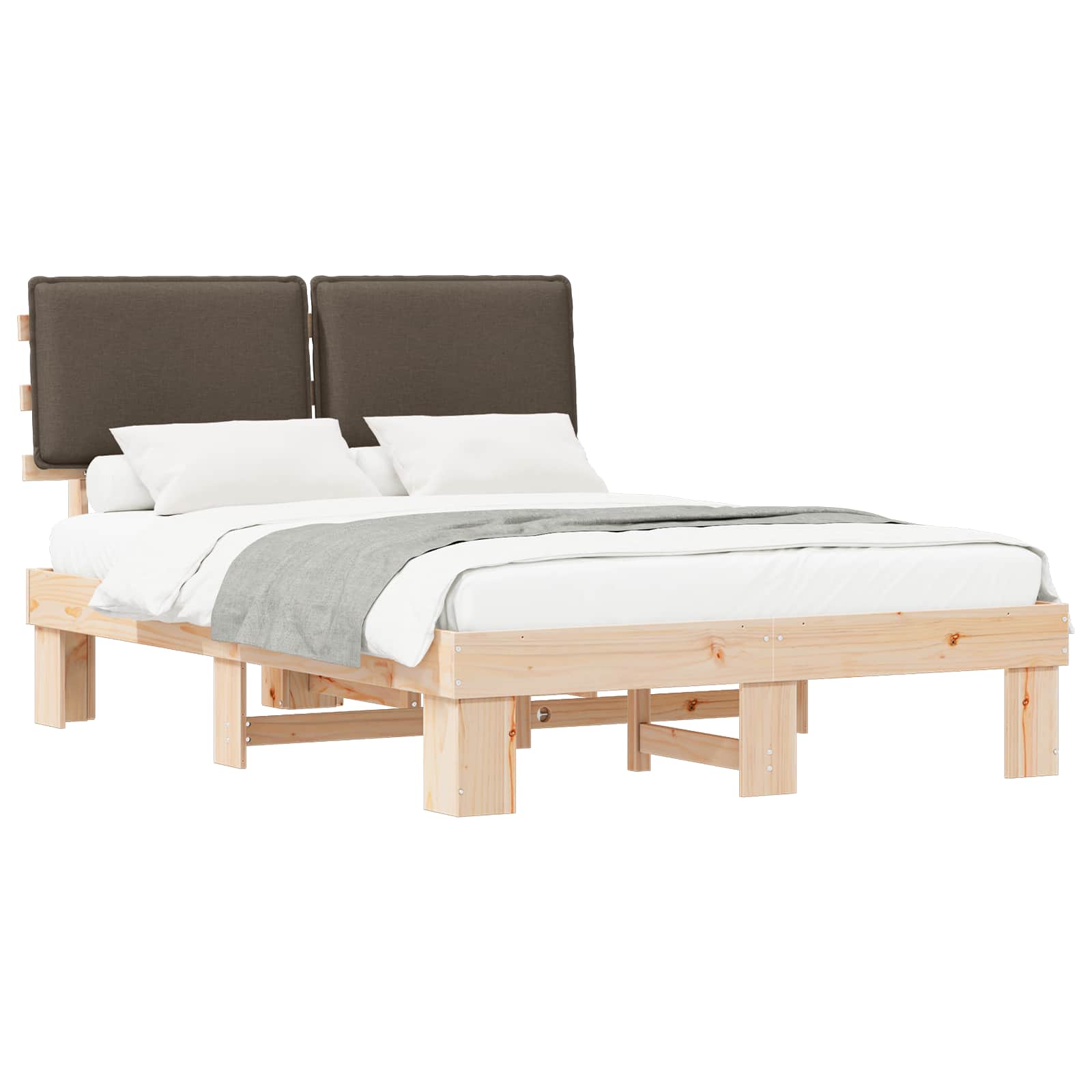 Letto con Testiera Rivestita Talpa 160 x 200 cm Pino massello | homemem39