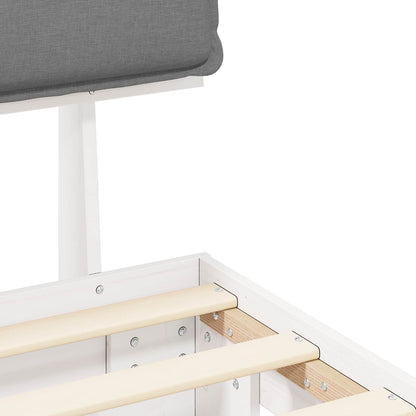 Letto con Testiera Rivestita Grigio chiaro 160 x 200 cm | homemem39