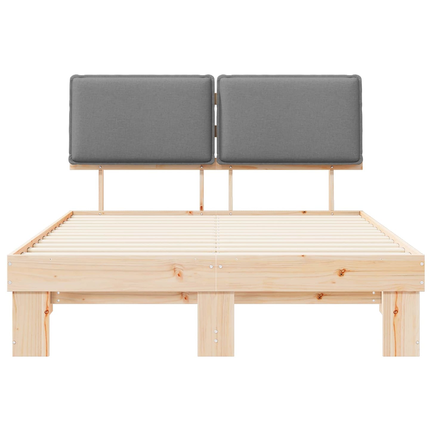 Letto con Testiera Rivestita Grigio chiaro 140 x 200 cm | homemem39
