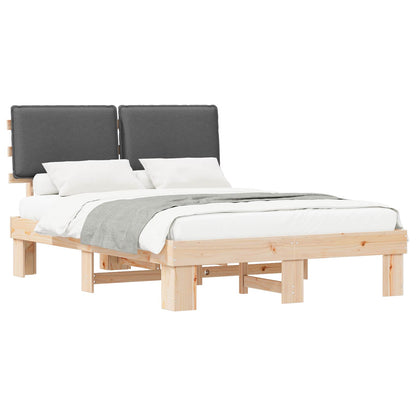 Letto con Testiera Rivestita Grigio scuro 140 x 200 cm | homemem39