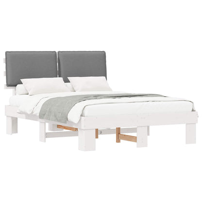 Letto con Testiera Rivestita Grigio chiaro 140 x 200 cm | homemem39