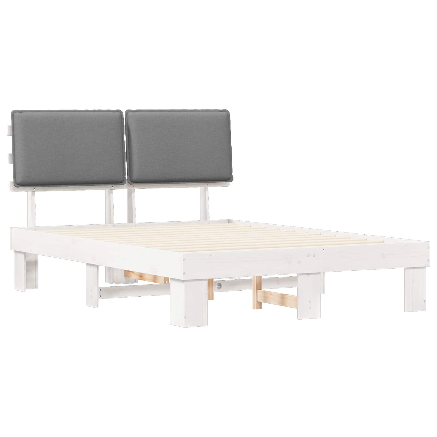 Letto con Testiera Rivestita Grigio chiaro 140 x 200 cm | homemem39