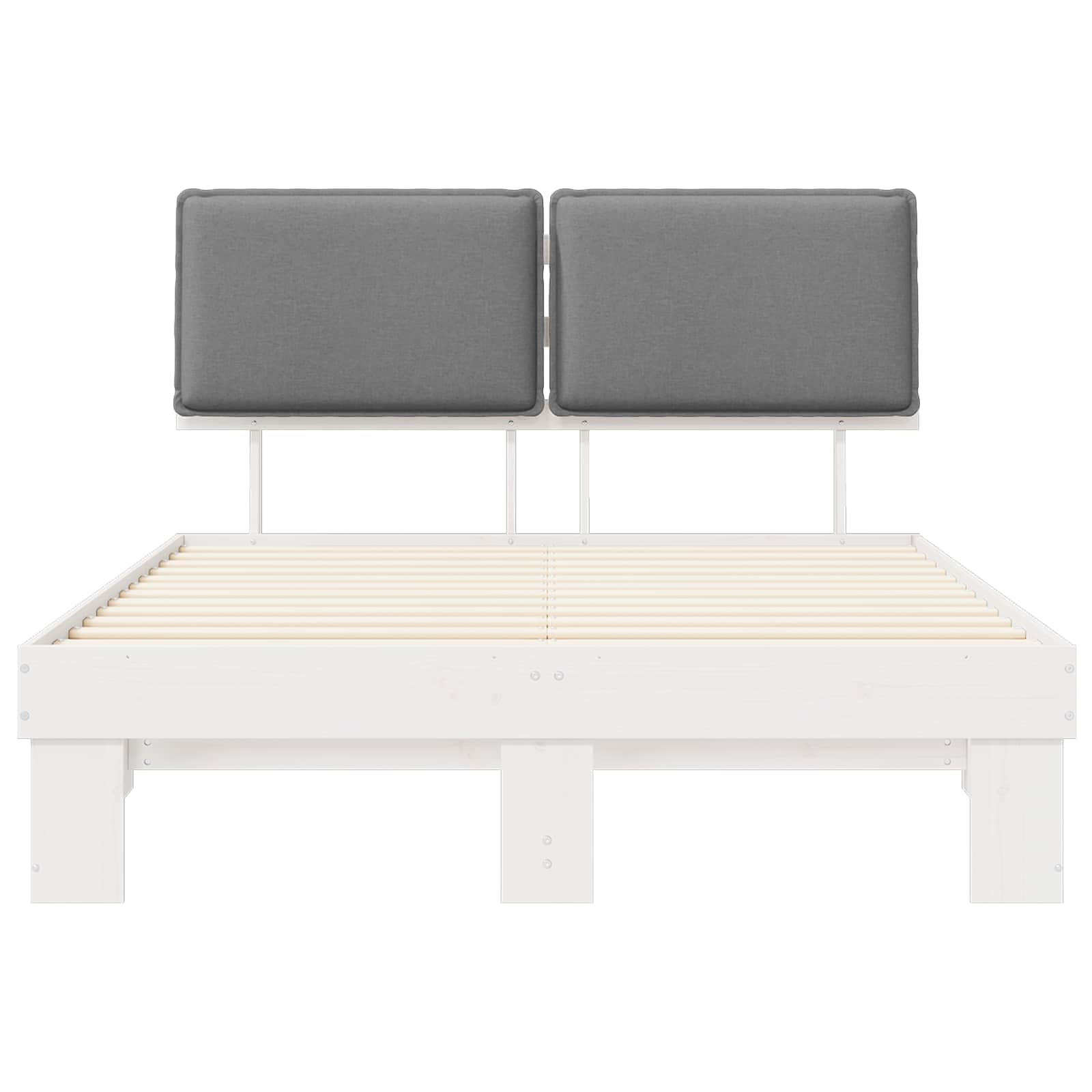Letto con Testiera Rivestita Grigio chiaro 140 x 200 cm | homemem39