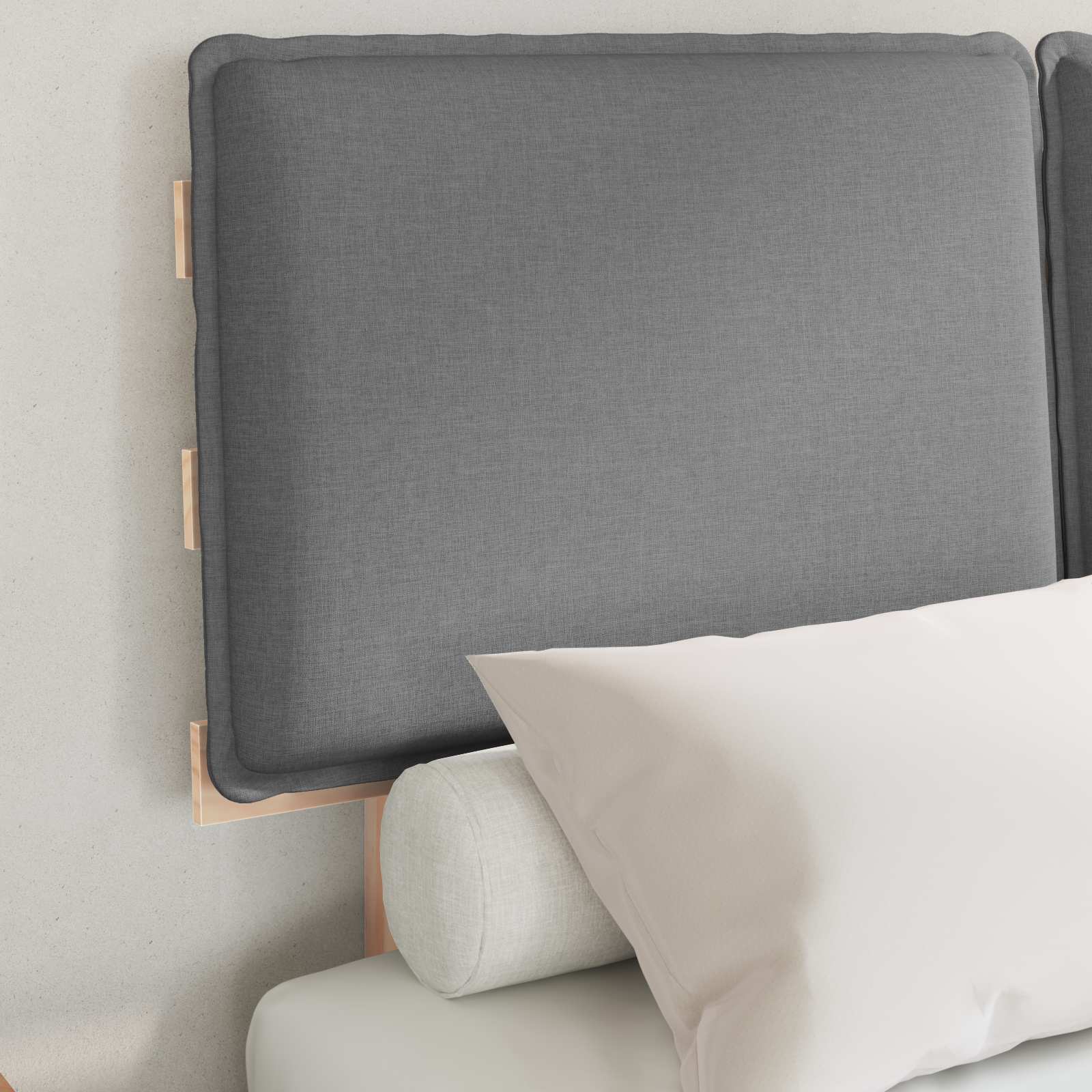 Letto con Testiera Rivestita Grigio chiaro 120 x 200 cm | homemem39