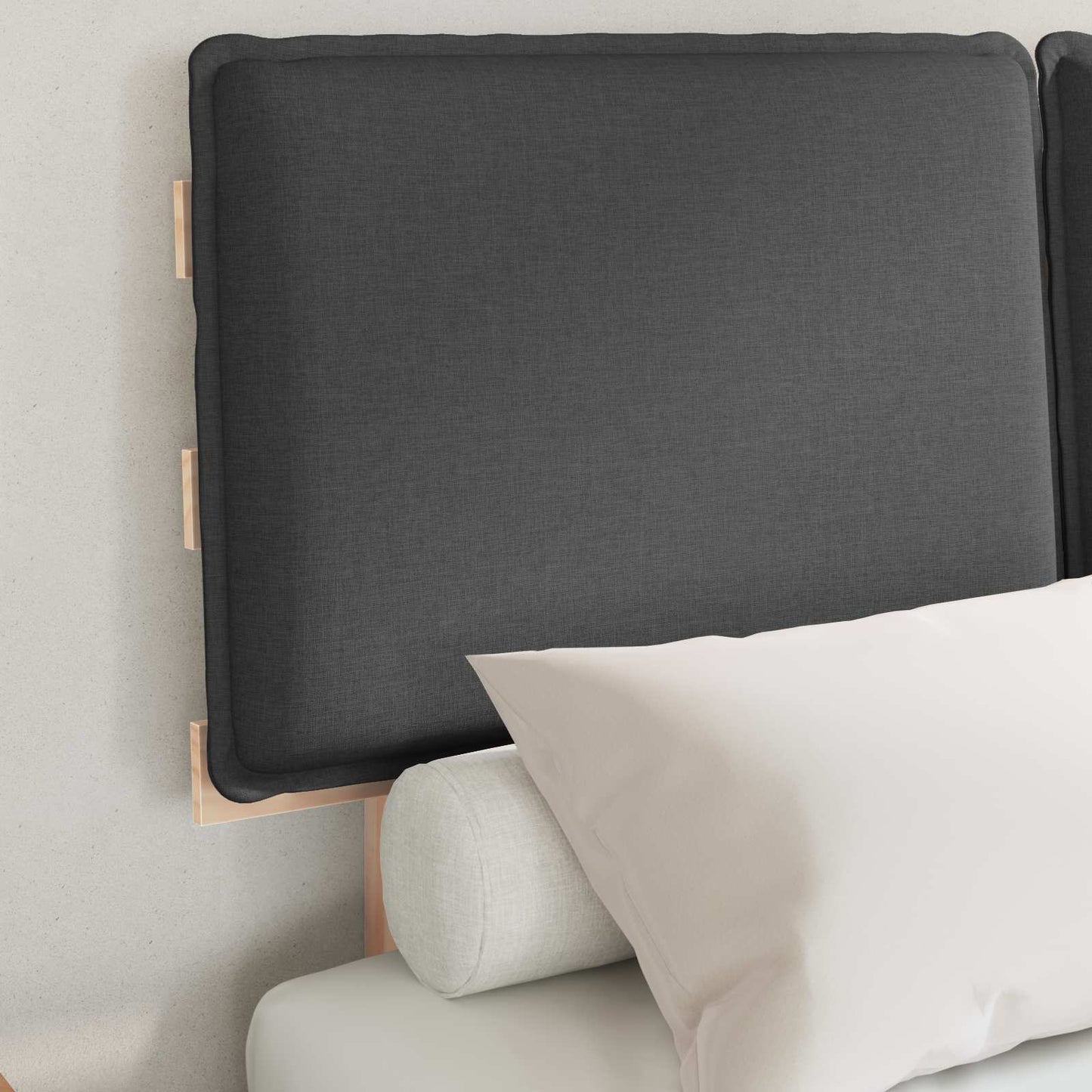 Letto con Testiera Rivestita Grigio scuro 120 x 200 cm | homemem39