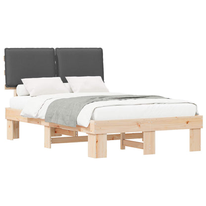 Letto con Testiera Rivestita Grigio scuro 120 x 200 cm | homemem39