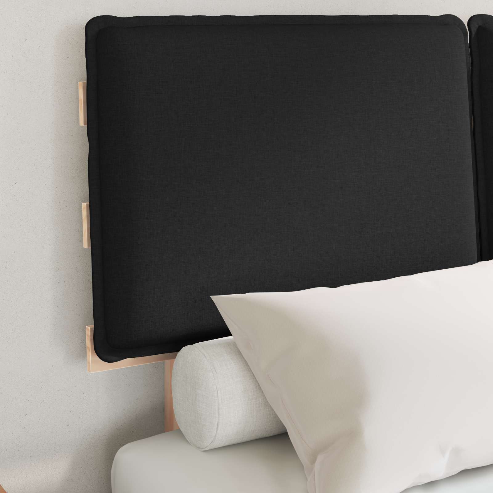 Letto con Testiera Rivestita Nero 120 x 200 cm Pino massello | homemem39