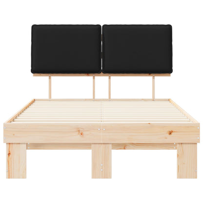 Letto con Testiera Rivestita Nero 120 x 200 cm Pino massello | homemem39