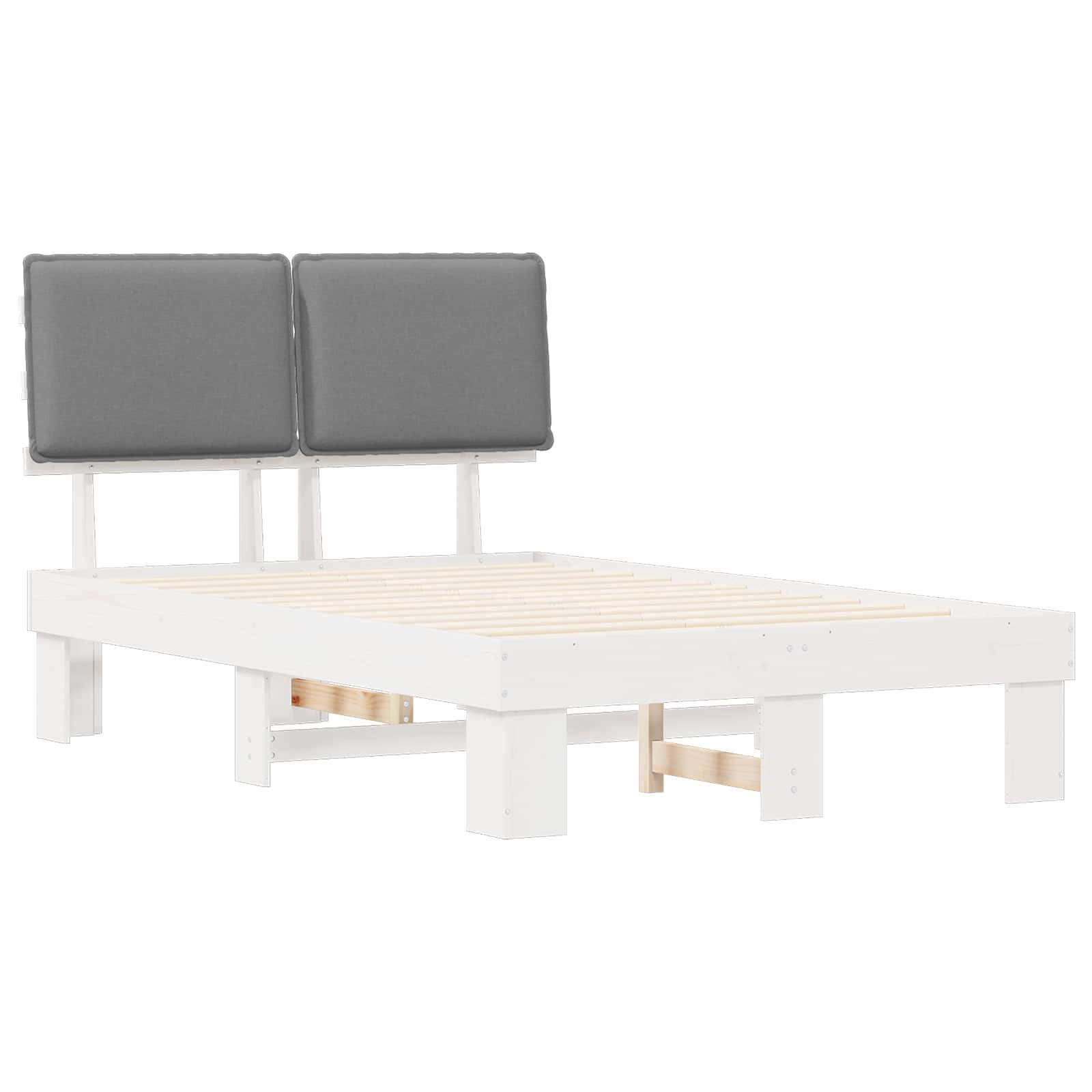 Letto con Testiera Rivestita Grigio chiaro 120 x 200 cm | homemem39
