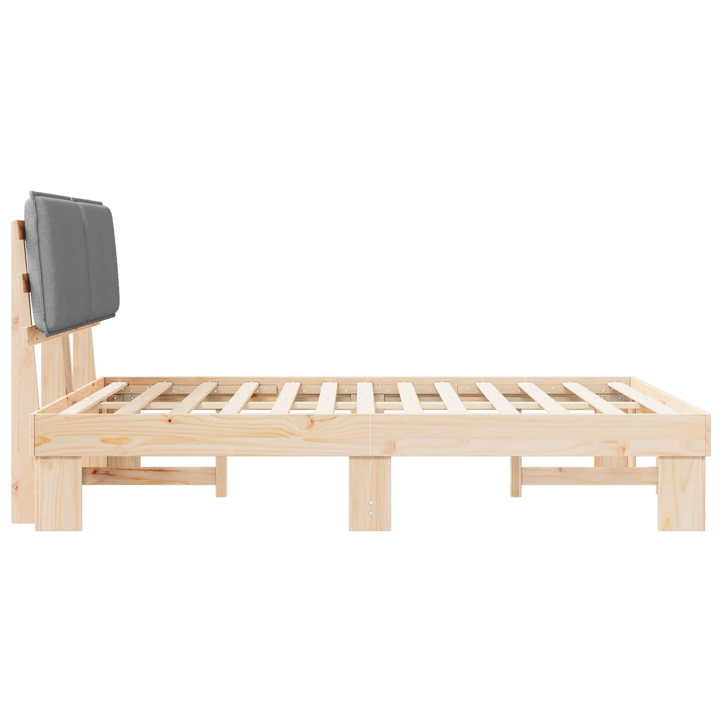 Letto con Testiera Rivestita Grigio chiaro 140 x 190 cm | homemem39