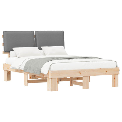 Letto con Testiera Rivestita Grigio chiaro 135 x 190 cm | homemem39