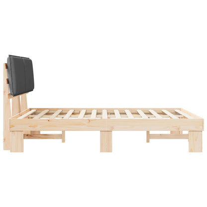 Letto con Testiera Rivestita Grigio scuro 135 x 190 cm | homemem39