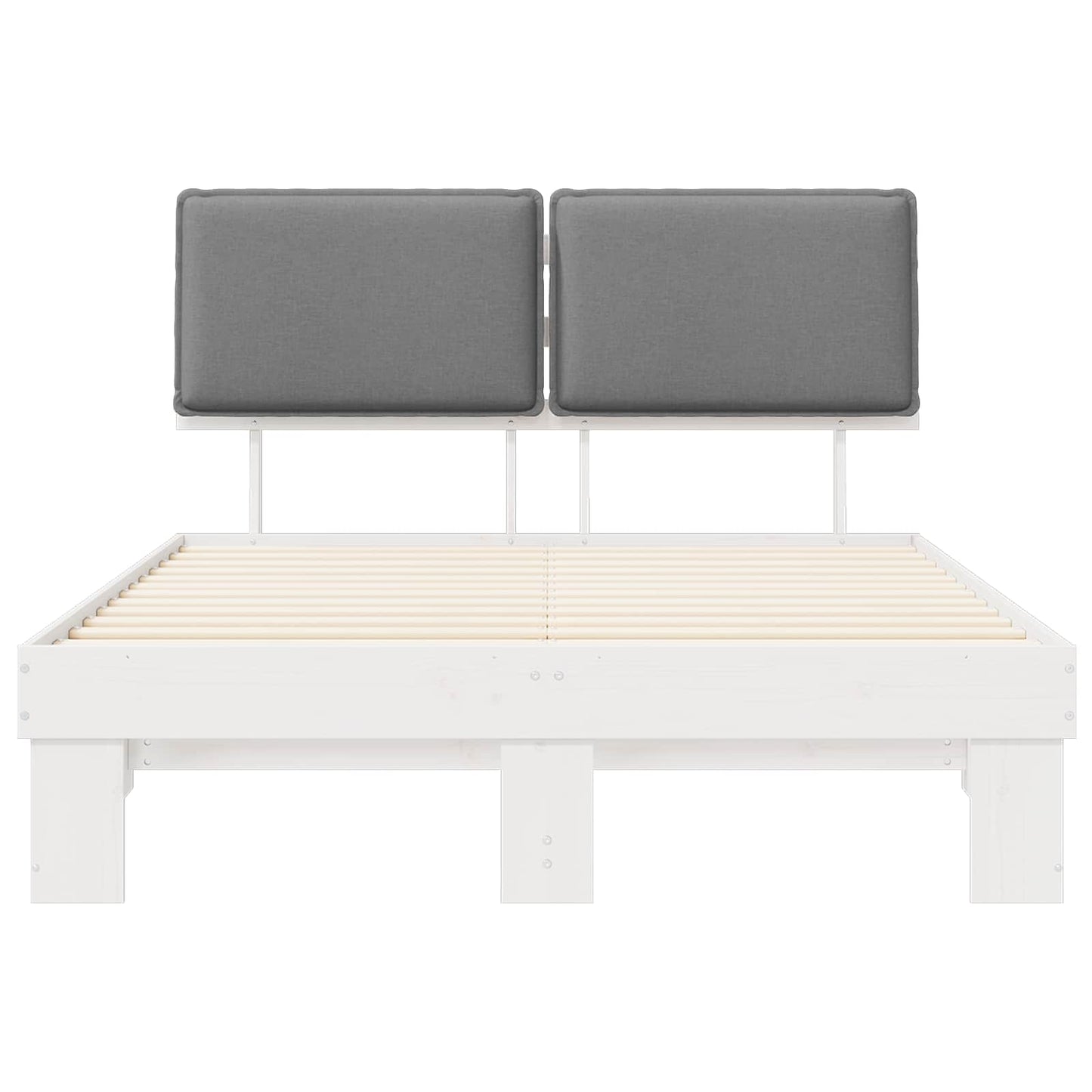 Letto con Testiera Rivestita Grigio chiaro 135 x 190 cm | homemem39
