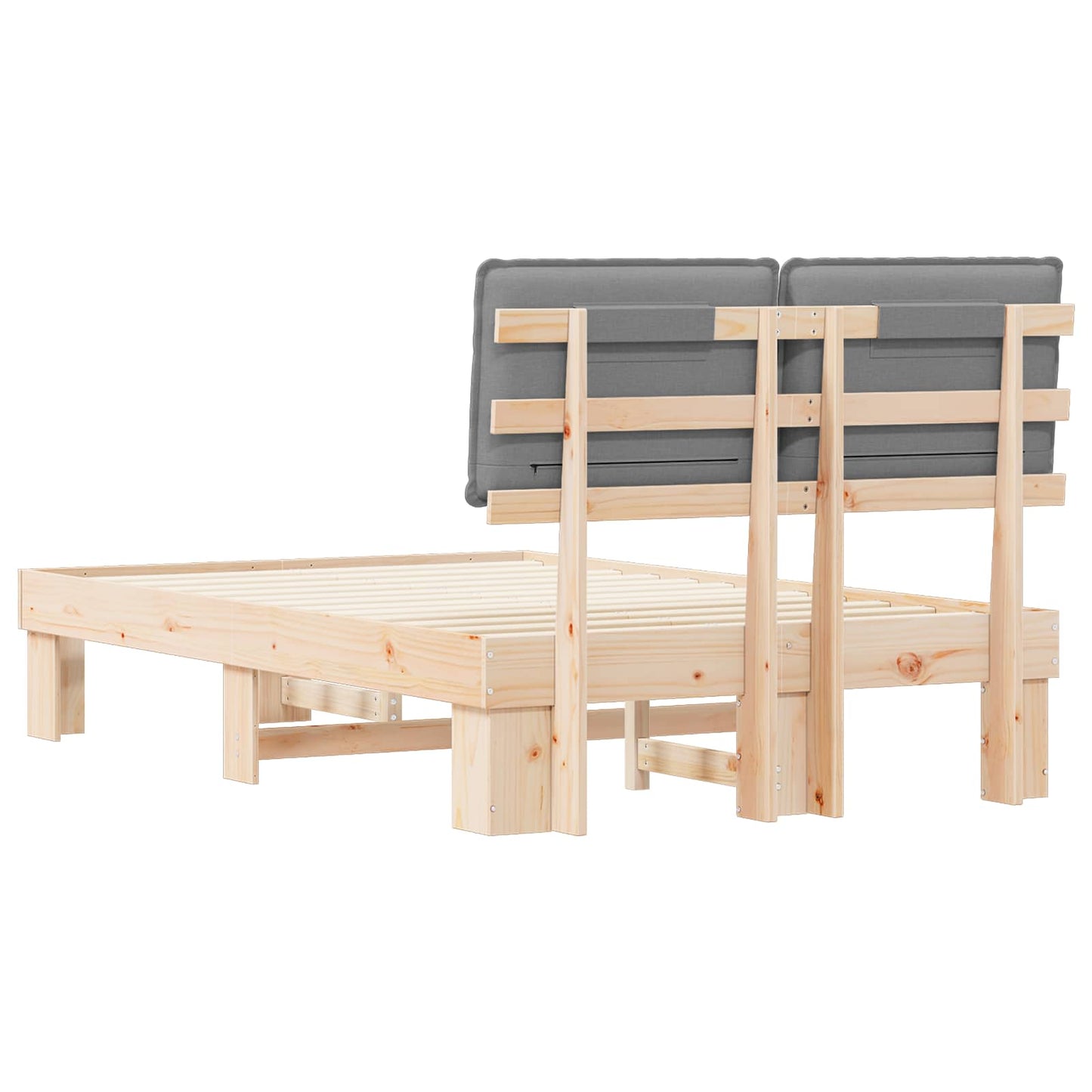 Letto con Testiera Rivestita Grigio chiaro 120 x 190 cm | homemem39