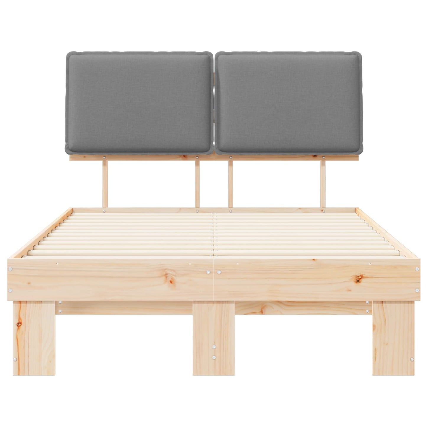 Letto con Testiera Rivestita Grigio chiaro 120 x 190 cm | homemem39