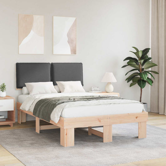 Letto con Testiera Rivestita Grigio scuro 120 x 190 cm | homemem39