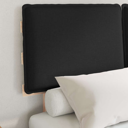 Letto con Testiera Rivestita Nero 120 x 190 cm Pino massello | homemem39