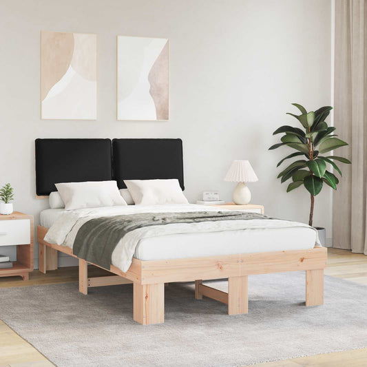 Letto con Testiera Rivestita Nero 120 x 190 cm Pino massello | homemem39