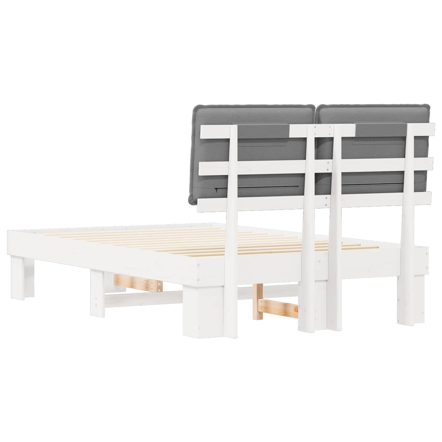 Letto con Testiera Rivestita Grigio chiaro 120 x 190 cm | homemem39