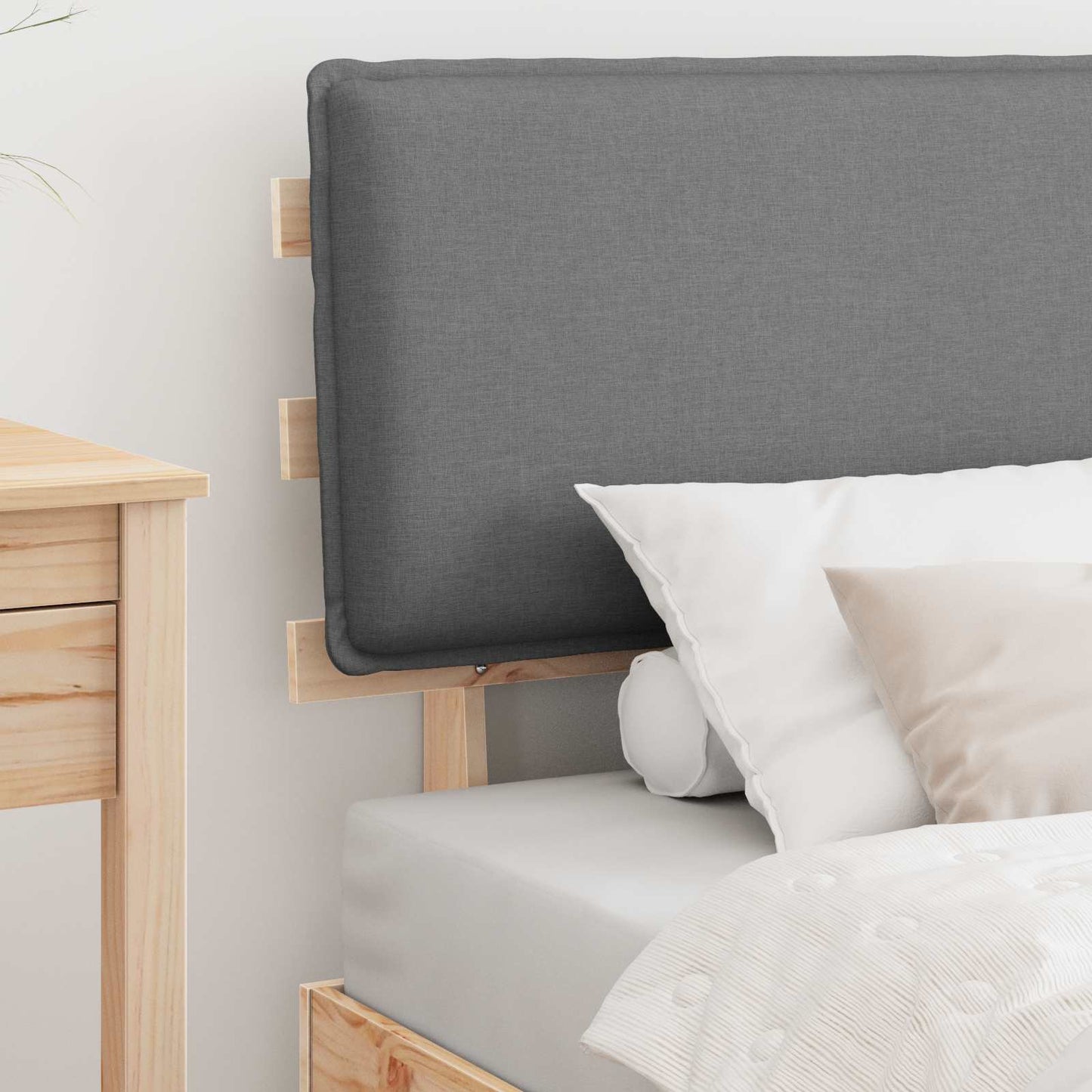 Letto con Testiera Rivestita Grigio chiaro 100 x 200 cm | homemem39
