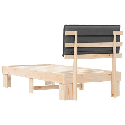 Letto con Testiera Rivestita Grigio scuro 100 x 200 cm | homemem39