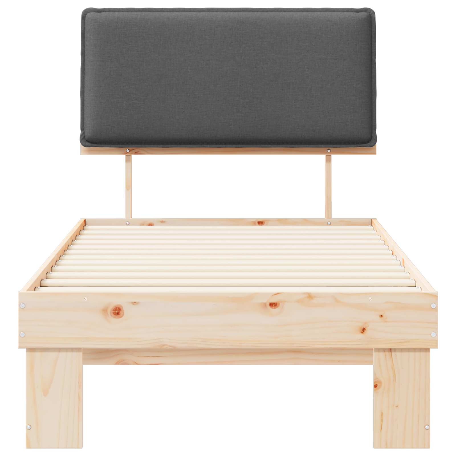 Letto con Testiera Rivestita Grigio scuro 100 x 200 cm | homemem39