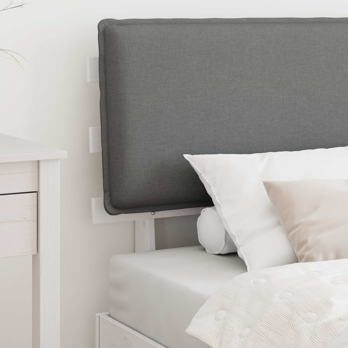 Letto con Testiera Rivestita Grigio chiaro 100 x 200 cm | homemem39