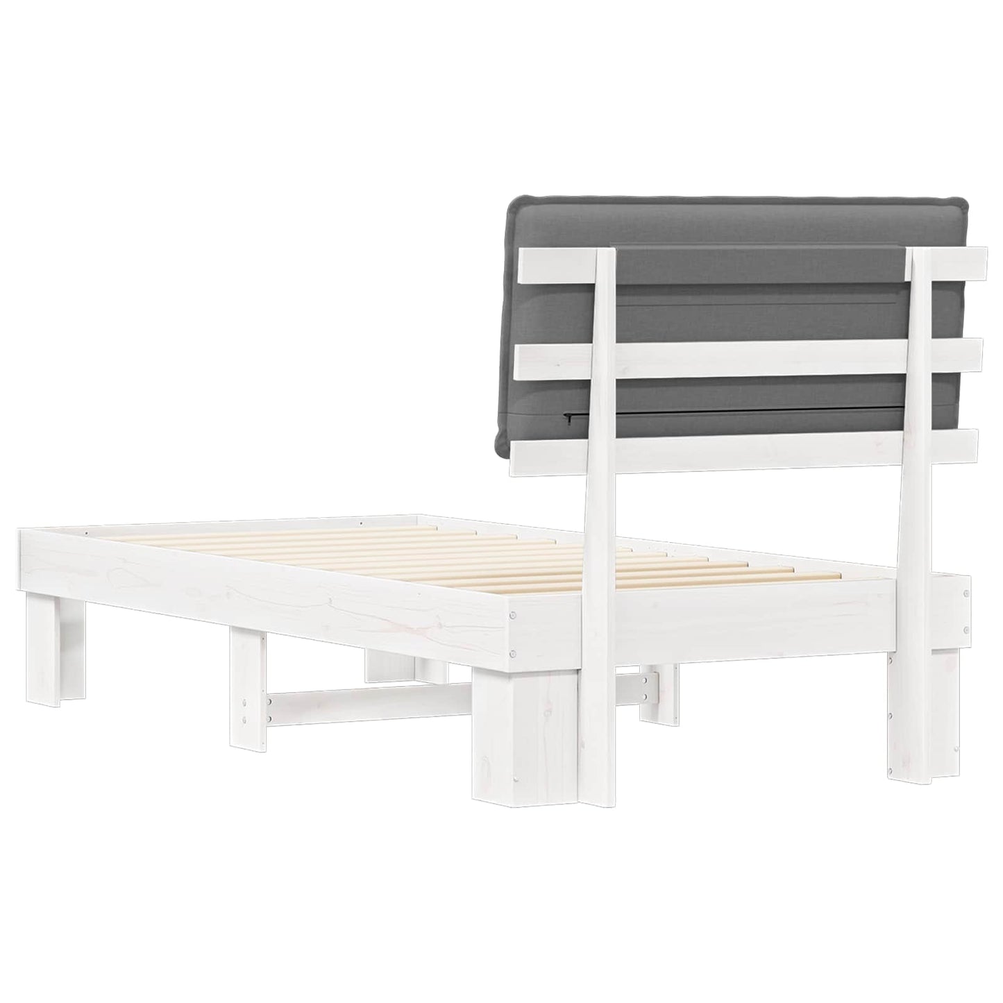Letto con Testiera Rivestita Grigio chiaro 100 x 200 cm | homemem39
