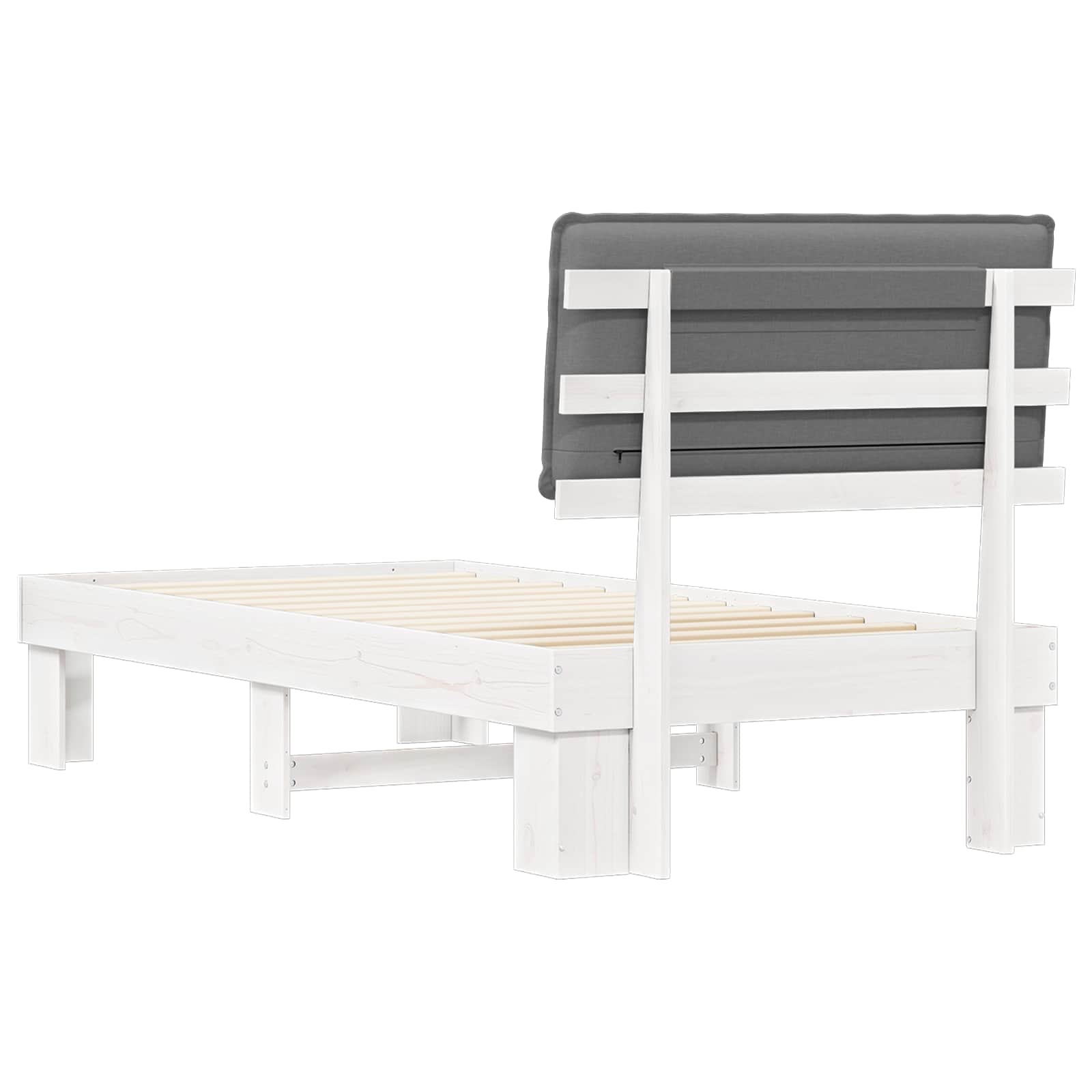 Letto con Testiera Rivestita Grigio chiaro 100 x 200 cm | homemem39