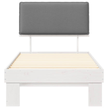 Letto con Testiera Rivestita Grigio chiaro 100 x 200 cm | homemem39
