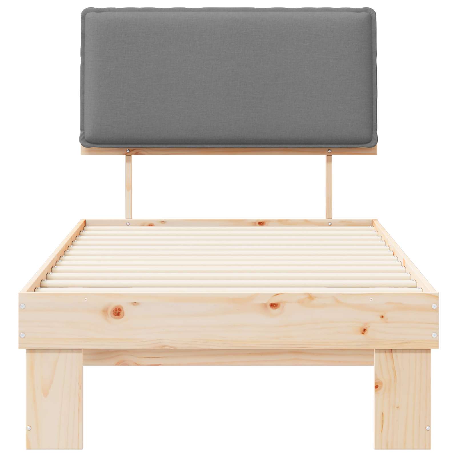 Letto con Testiera Rivestita Grigio chiaro 90 x 200 cm | homemem39