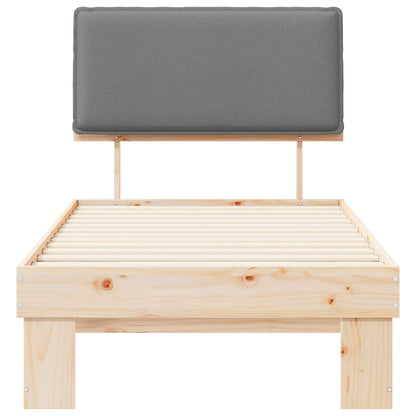 Letto con Testiera Rivestita Grigio chiaro 90 x 200 cm | homemem39