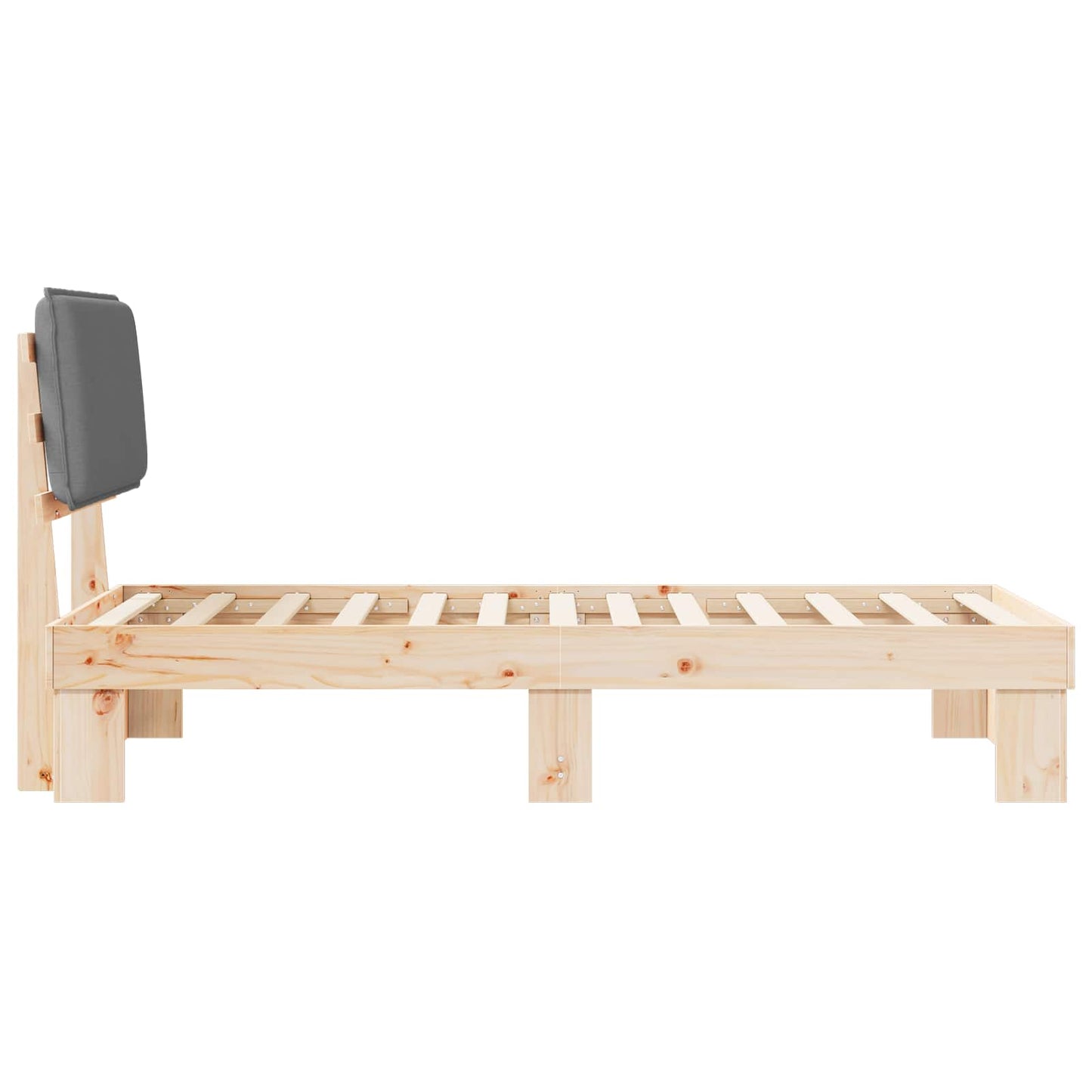 Letto con Testiera Rivestita Grigio chiaro 90 x 200 cm | homemem39