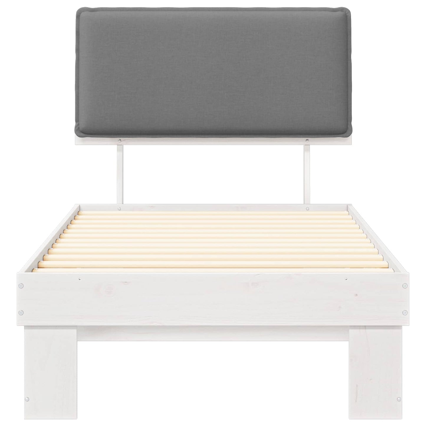 Letto con Testiera Rivestita Grigio chiaro 90 x 200 cm | homemem39