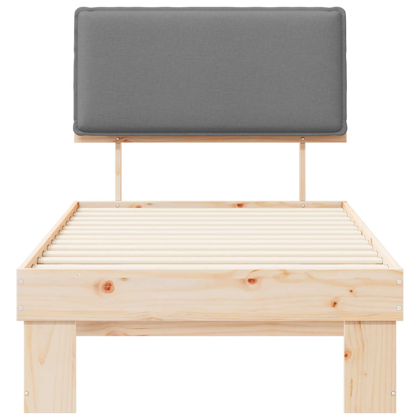 Letto con Testiera Rivestita Grigio chiaro 80 x 200 cm | homemem39