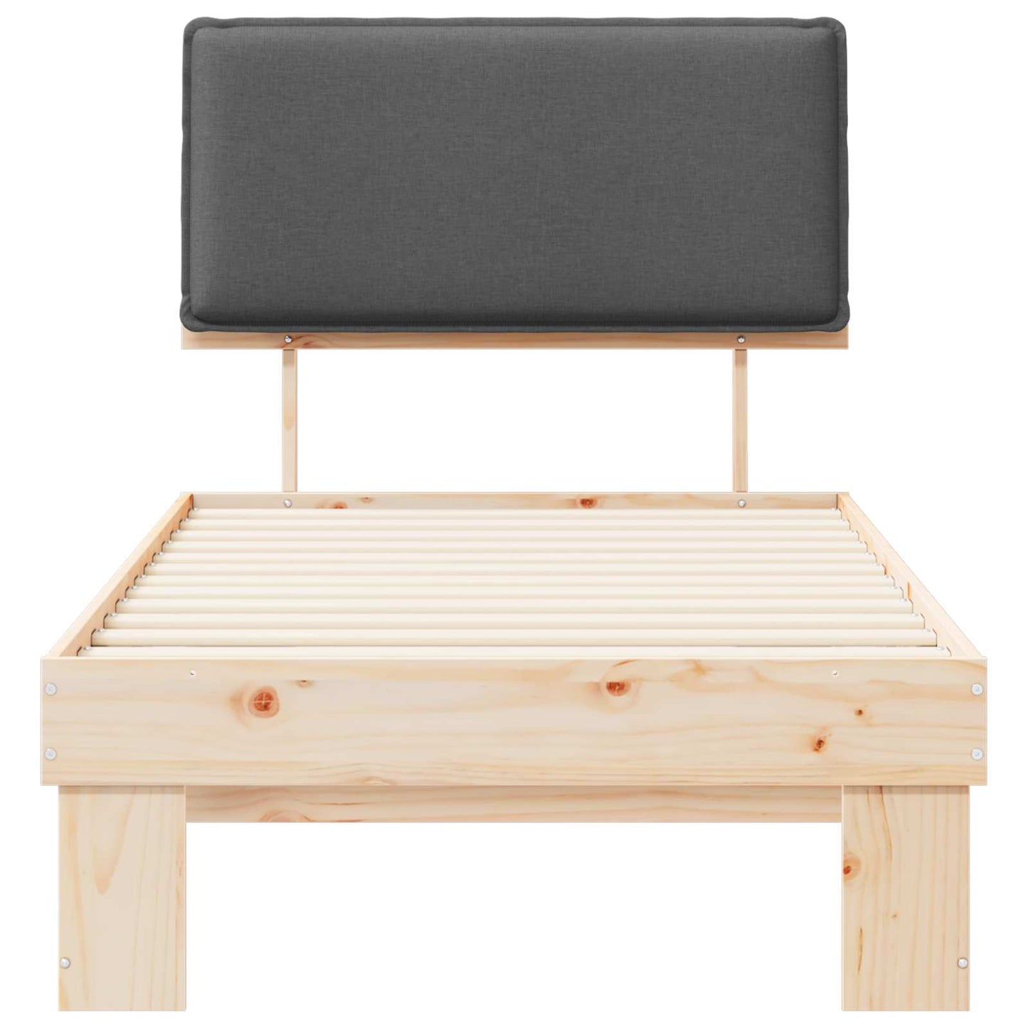Letto con Testiera Rivestita Grigio scuro 80 x 200 cm | homemem39