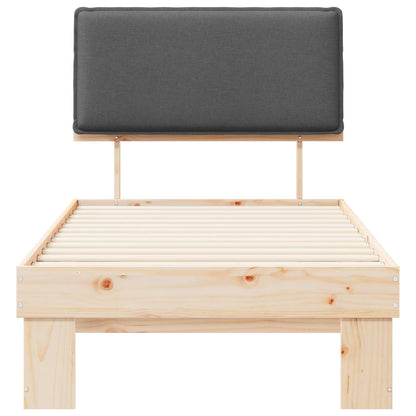 Letto con Testiera Rivestita Grigio scuro 80 x 200 cm | homemem39