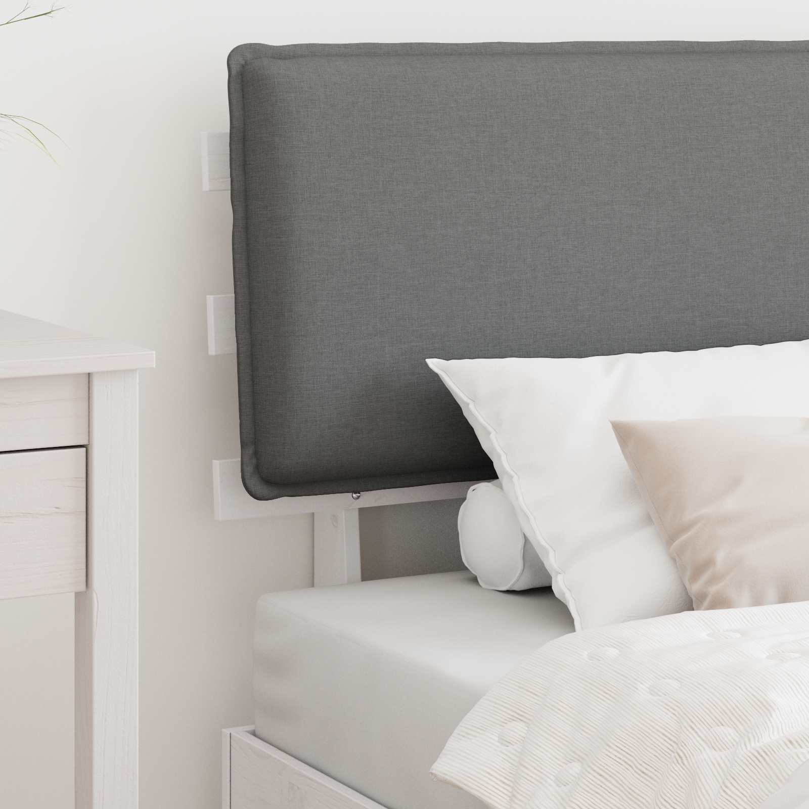 Letto con Testiera Rivestita Grigio chiaro 80 x 200 cm | homemem39