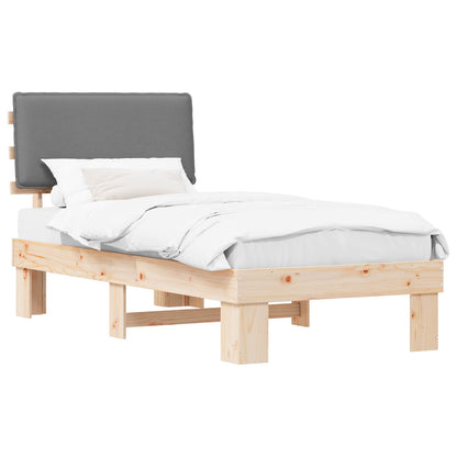 Letto con Testiera Rivestita Grigio chiaro 90 x 190 cm | homemem39