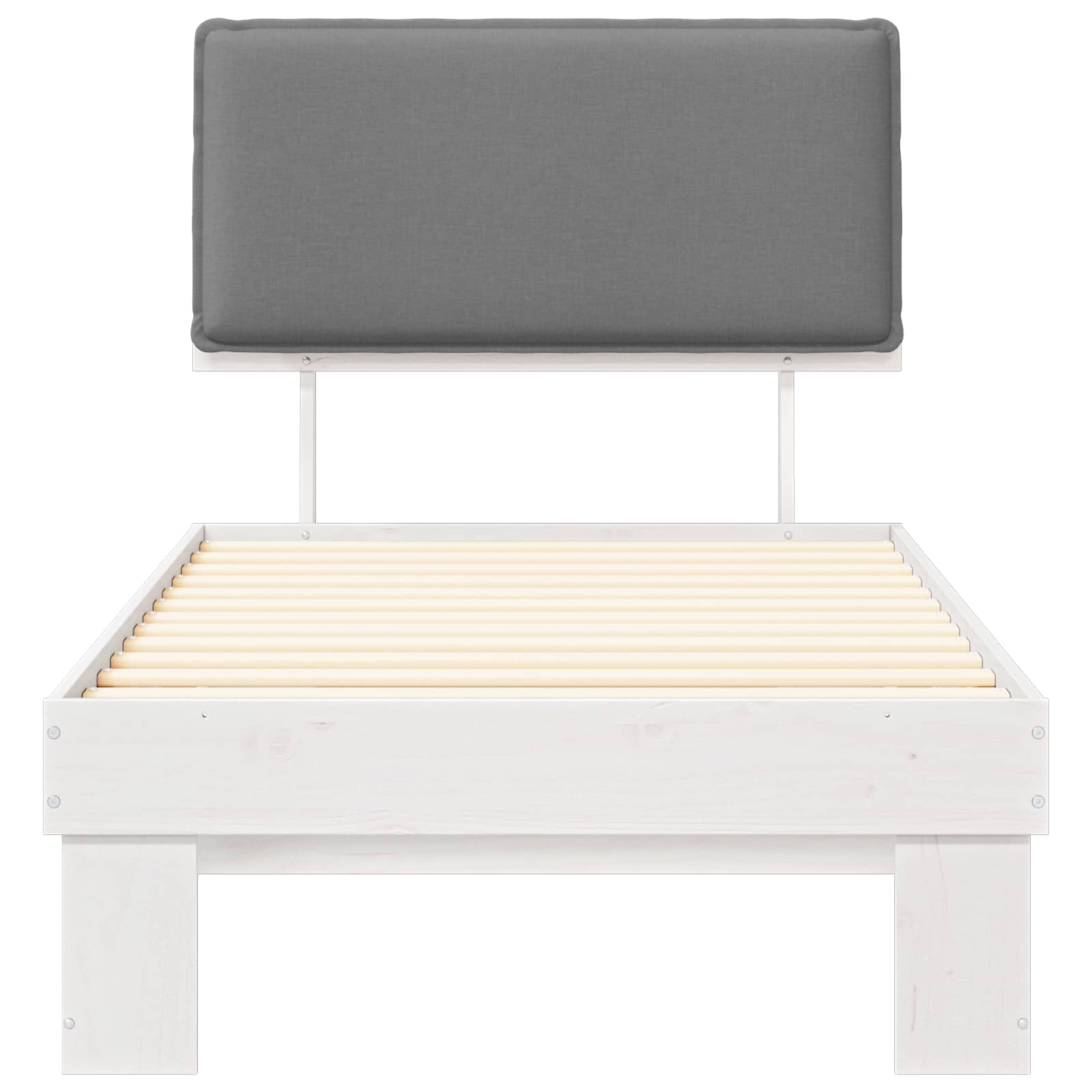 Letto con Testiera Rivestita Grigio chiaro 90 x 190 cm | homemem39